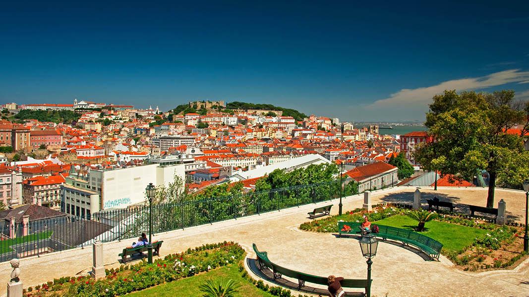 Udsigt over Lissabon fra park